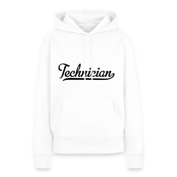Techniciens - Sweat à capuche Premium bio Femme - blanc - Devant - Julia (174cm)