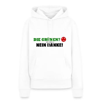 Die grünen nein danke - Frauen Premium Bio Hoodie - Weiß - Vorne - Julia (174cm)