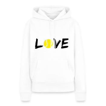 Aimer le tennis - Sweat à capuche Premium bio Femme - blanc - Devant - Julia (174cm)
