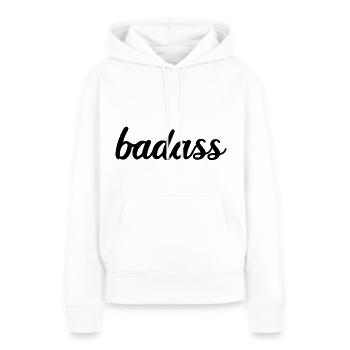 dur à cuire - Sweat à capuche Premium bio Femme - blanc - Devant - Julia (174cm)