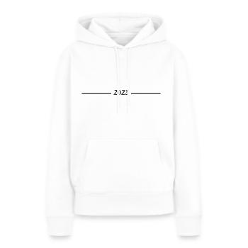 2023 - Jahr - Linie - Jahreswechsel - Frauen Premium Bio Hoodie - Weiß - Vorne - Julia (174cm)