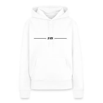 2023 - Jahr - Linie - Jahreswechsel - Frauen Premium Bio Hoodie - Weiß - Vorne - Julia (174cm)