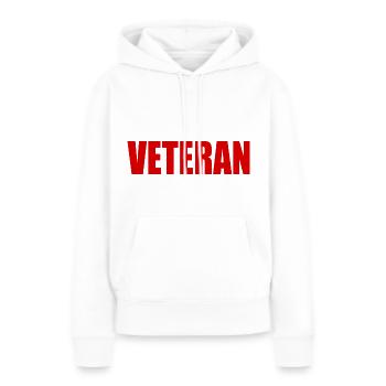 VÉTÉRAN - Sweat à capuche Premium bio Femme - blanc - Devant - Julia (174cm)