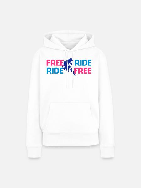 Freeride Biker - Frauen Premium Bio Hoodie - Weiß