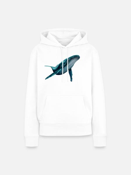 Wal - Frauen Premium Bio Hoodie - Weiß