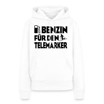 Benzin Telemarker - Frauen Premium Bio Hoodie - Weiß - Vorne - Julia (174cm)
