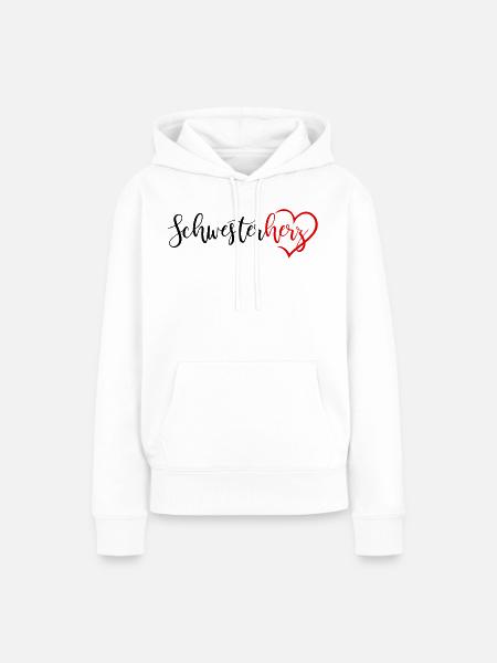 Schwesterherz - Frauen Premium Bio Hoodie - Weiß