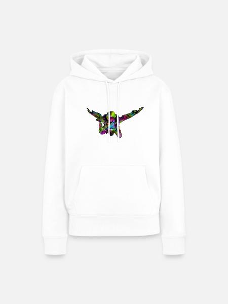 Bunter Fallschirmspringer - Frauen Premium Bio Hoodie - Weiß