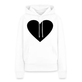 Schwarzes Herz Awesomeelement - Frauen Premium Bio Hoodie - Weiß - Vorne - Julia (174cm)