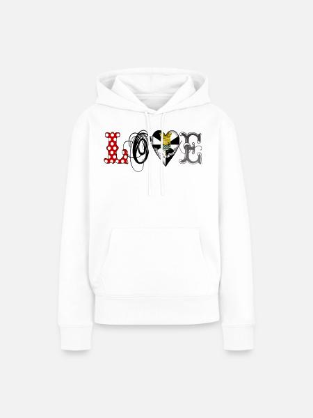 love lisboa black - Frauen Premium Bio Hoodie - Weiß