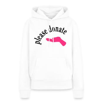 geld spenden - Frauen Premium Bio Hoodie - Weiß - Vorne - Julia (174cm)