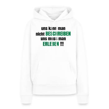 amitié - Sweat à capuche Premium bio Femme - blanc - Devant - Julia (174cm)