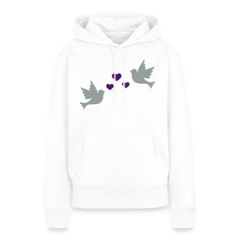 romantique - Sweat à capuche Premium bio Femme - blanc - Devant - Julia (174cm)