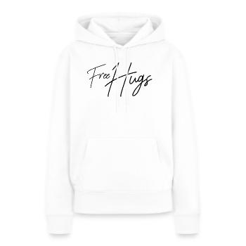 câlins gratuits câlins gratuits cadeau câlins - Sweat à capuche Premium bio Femme - blanc - Devant - Julia (174cm)
