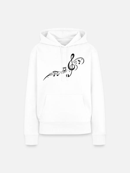 Musiknoten, Notenschlüssel, Musik - Frauen Premium Bio Hoodie - Weiß