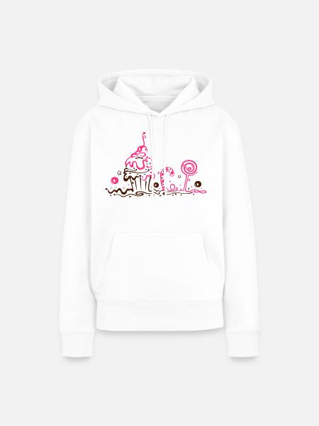 Cupcake, Süßigkeiten, sweets - Frauen Premium Bio Hoodie - Weiß