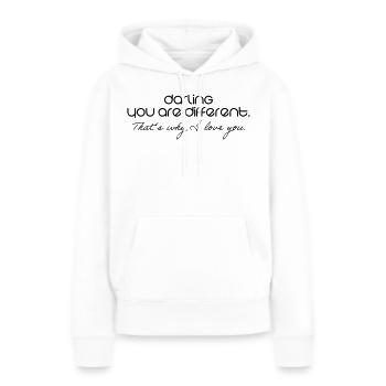 Romantique - Sweat à capuche Premium bio Femme - blanc - Devant - Julia (174cm)