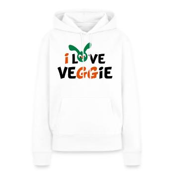 vegetarier - Frauen Premium Bio Hoodie - Weiß - Vorne - Julia (174cm)