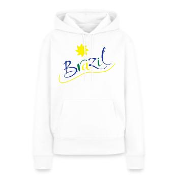 brasilien - Frauen Premium Bio Hoodie - Weiß - Vorne - Julia (174cm)