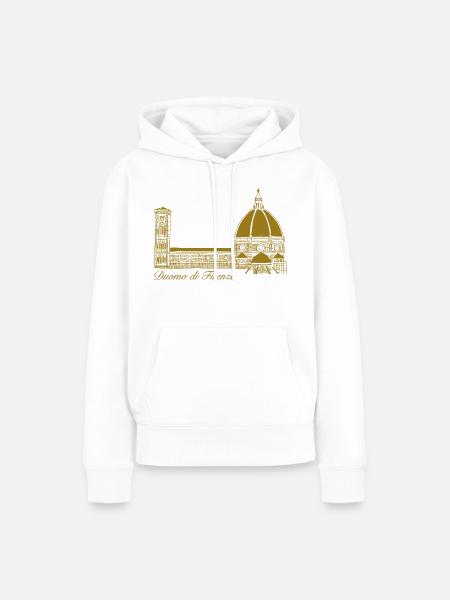 Dom Florenz, handgezeichnet - Frauen Premium Bio Hoodie - Weiß