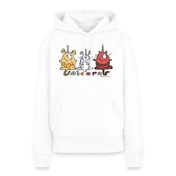 Einhorn Trio - Frauen Premium Bio Hoodie - Weiß - Vorne - Julia (174cm)