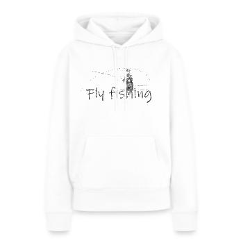 Fly fishing - Sweat à capuche Premium bio Femme - blanc - Devant - Julia (174cm)