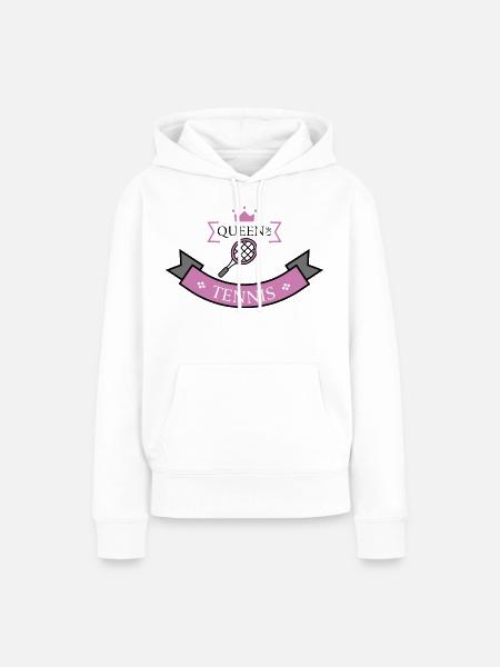 Tennis Queen - Frauen Premium Bio Hoodie - Weiß
