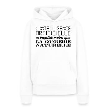 Intelligence artificielle - Sweat à capuche Premium bio Femme - blanc - Devant - Julia (174cm)
