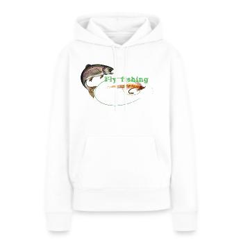 fly fishing - Sweat à capuche Premium bio Femme - blanc - Devant - Julia (174cm)