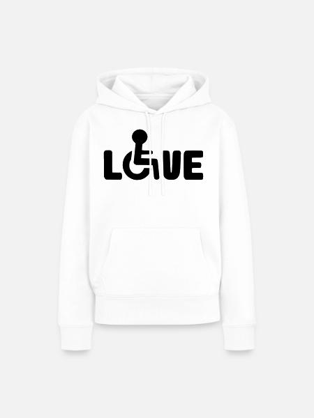 Liebe zum Rollstuhl # - Frauen Premium Bio Hoodie - Weiß