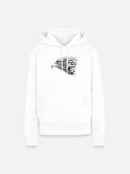 Adler - Frauen Premium Bio Hoodie - Weiß