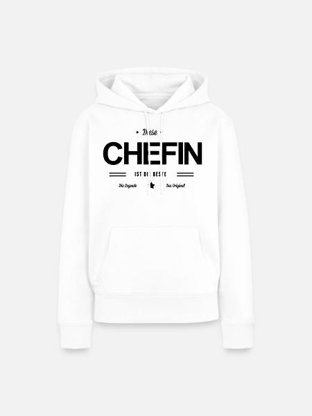 Beste Chefin - Frauen Premium Bio Hoodie - Weiß