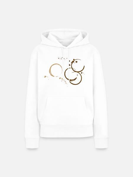 Kaffee Kaffeeränder Kleckse - Frauen Premium Bio Hoodie - Weiß