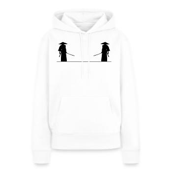 Bataille de samouraï - Sweat à capuche Premium bio Femme - blanc - Devant - Julia (174cm)