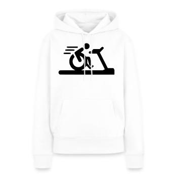 Fitness en fauteuil roulant # - Sweat à capuche Premium bio Femme - blanc - Devant - Julia (174cm)