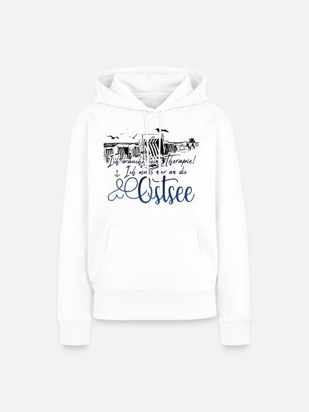 Ostsee! Ich muss nur an die Ostsee - Frauen Premium Bio Hoodie - Weiß