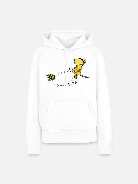 Janosch Tiger Und Tigerente Auf Rollschuhen - Frauen Premium Bio Hoodie - Weiß