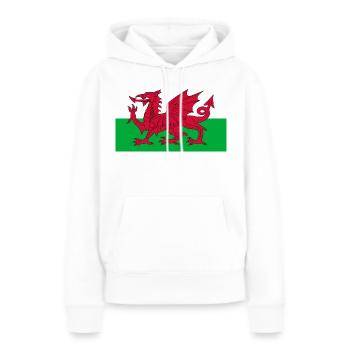 Aufkleber Flagge von Wales Aufkleber Wales Aufkleber - Frauen Premium Bio Hoodie - Weiß - Vorne - Julia (174cm)