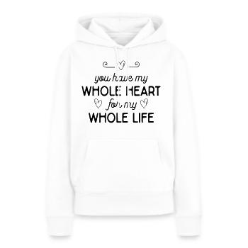 Déclaration d'amour romantique - Sweat à capuche Premium bio Femme - blanc - Devant - Julia (174cm)