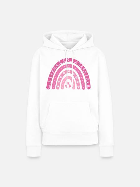 Boho Regenbogen rosa Große Schwester - Frauen Premium Bio Hoodie - Weiß