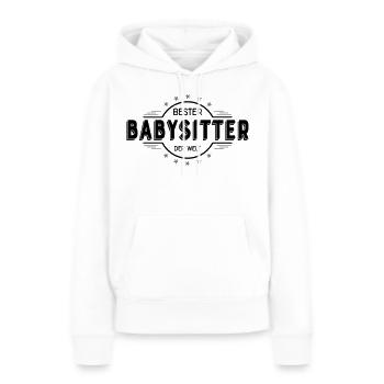 babysitter - Frauen Premium Bio Hoodie - Weiß - Vorne - Julia (174cm)