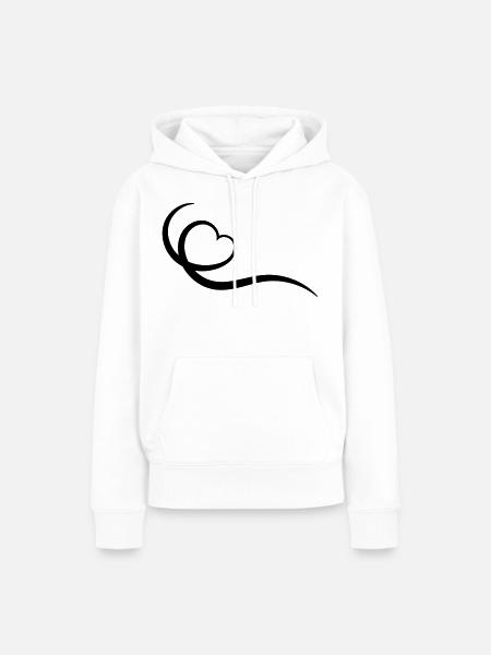 Herz - Frauen Premium Bio Hoodie - Weiß