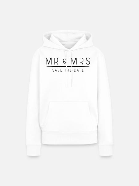 Mr and Mrs - Frauen Premium Bio Hoodie - Weiß