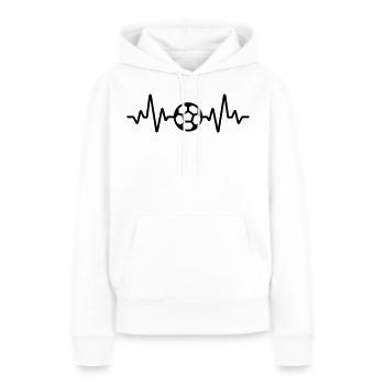 Fußball - Frauen Premium Bio Hoodie - Weiß - Vorne - Julia (174cm)