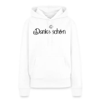 Merci, merci - Sweat à capuche Premium bio Femme - blanc - Devant - Julia (174cm)