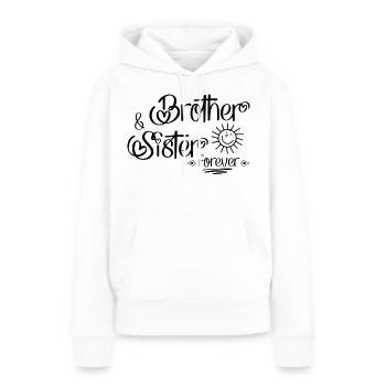 Frère et sœur - Sweat à capuche Premium bio Femme - blanc - Devant - Julia (174cm)