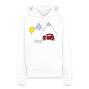 Voiture - Sweat à capuche Premium bio Femme - blanc - Devant - Julia (174cm)