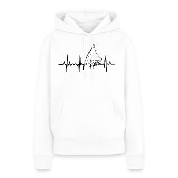 Fischerei Herzlinie - Frauen Premium Bio Hoodie - Weiß - Vorne - Julia (174cm)