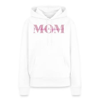 Je t’aime Maman Déclaration d’amour Mère Chère Maman - Sweat à capuche Premium bio Femme - blanc - Devant - Julia (174cm)