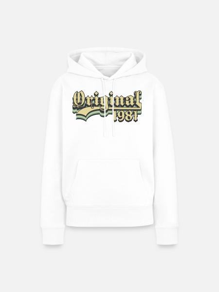 Geboren in 1981 - Frauen Premium Bio Hoodie - Weiß